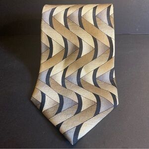 DANIELLI MILANO NECKTIE TIE 100% Silk Italian Hand Made 58X3 Gray Gold Bronze